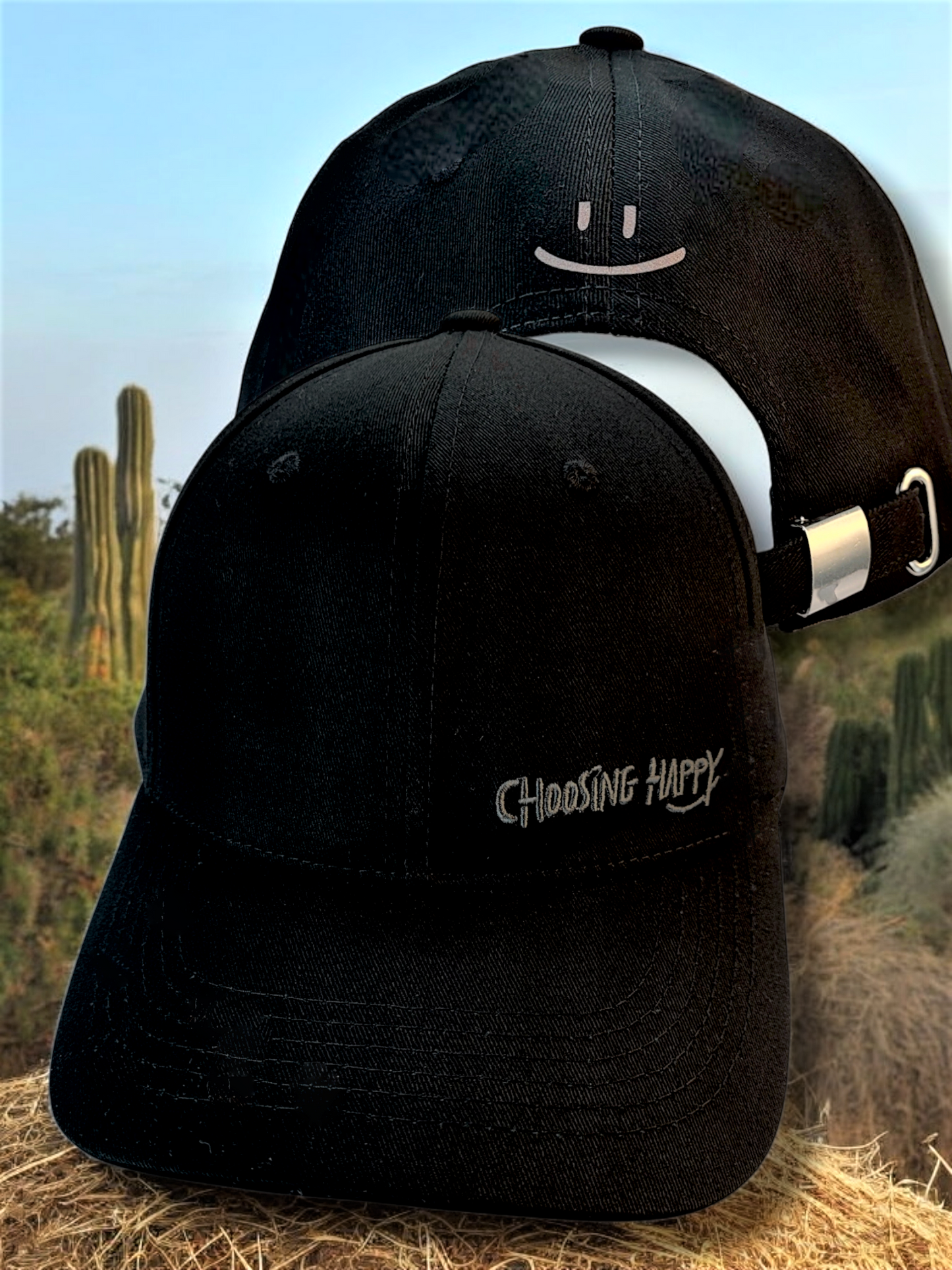 Choosing Happy Buckle Back Hats